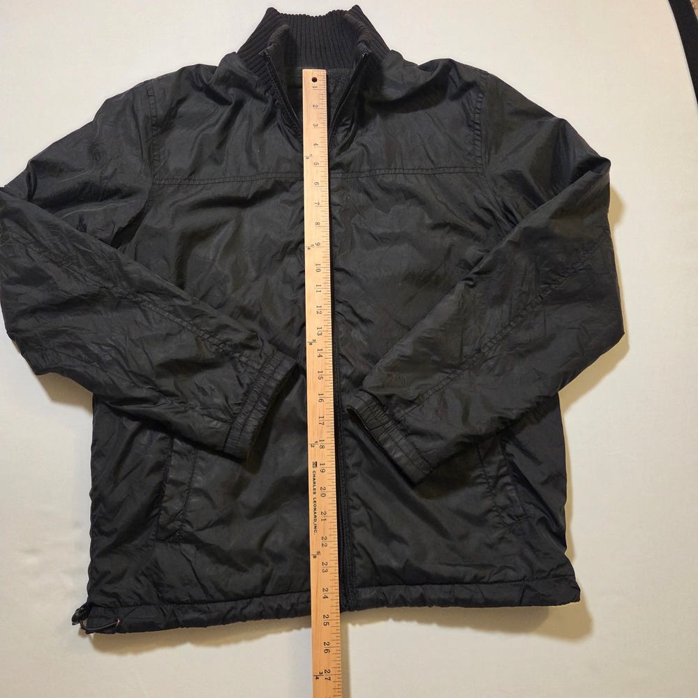 Bossini Mens Black Fleece Lined Nylon‎ Full Zip Jacket Mock Neck Size M - Picture 4 of 10